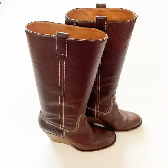 Frye Caroline Campus Wedge Boots, 9M - Picture 3 of 5